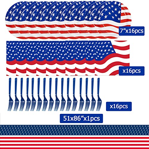 Patriotic Tableware Set for July 4th Party