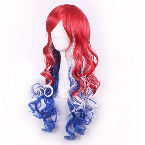 American Flag Wavy Wig for Women