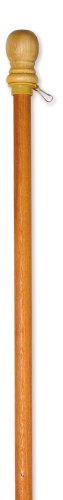 56" Solid Wood Flag Pole with Clips and Spinning Tube