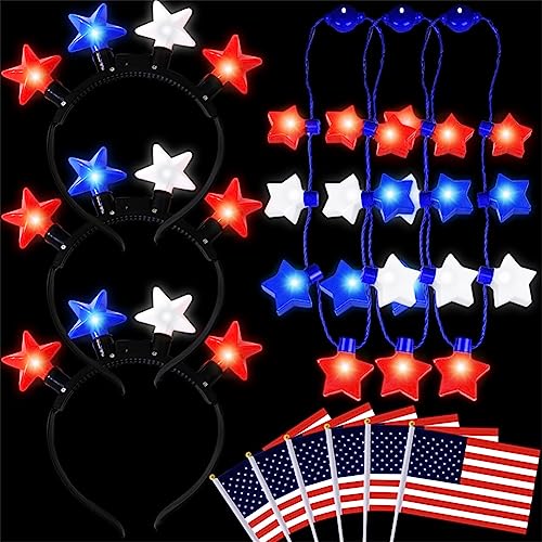 Patriotic Party Bundle with Headbands, Necklaces & Flags