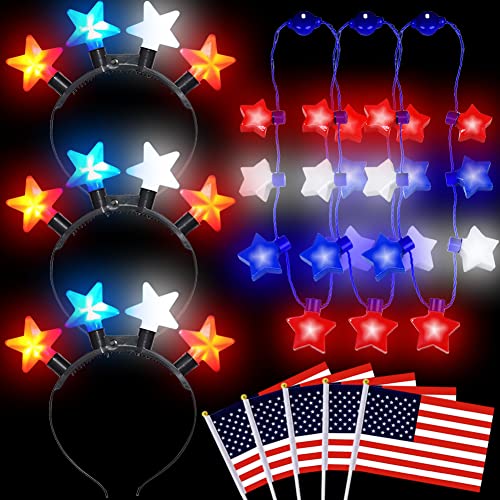 Patriotic Party Bundle with Headbands, Necklaces & Flags