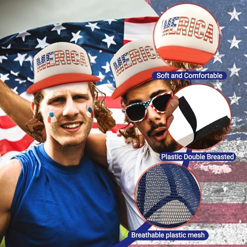 All American Mullet Hat Wig for 4th July