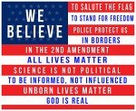 We Believe US Flag Yard Sign with Stake