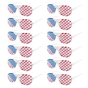 American Flag Sunglasses - Patriotic Party Shades (12 Pairs)