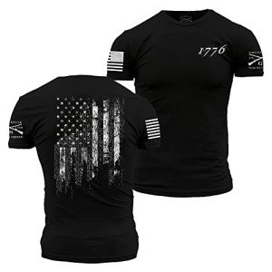 Men's Black 1776 Flag T-Shirt by Grunt Style