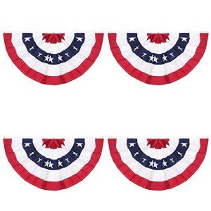 Set of 4 American Pleated Flag Banners