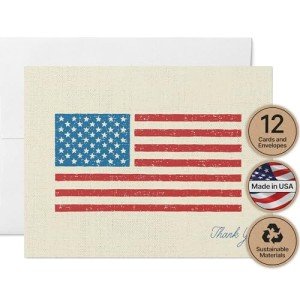 American Flag Thank You Cards – Set of 12