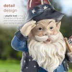Patriotic 12" Garden Gnome Statue for Outdoors