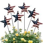 Patriotic Metal Barn Stars Garden Stake Set