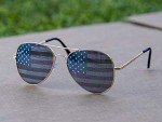 Goson American Flag Aviator Sunglasses (Gold)