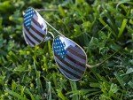 Goson American Flag Aviator Sunglasses (Gold)