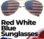 Goson American Flag Aviator Sunglasses (Gold)