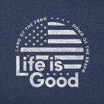 Men's Life is Good Flag Circle Tee, Dark Blue