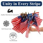 100 Mini American Flags on Sticks