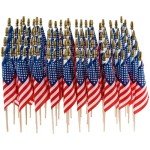 100 Mini American Flags on Sticks