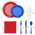 350-Piece Patriotic Party Plates and Cutlery Set