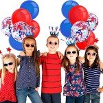 Colorful Patriotic Confetti Balloons - 80 Pack