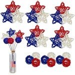 24 Pcs 4th of July Star Rattan Balls