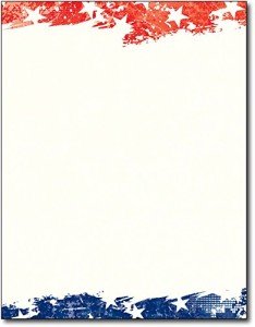 Patriotic Flag Stationery Paper - 80 Sheets