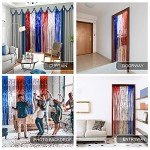 Red, White, and Blue Tinsel Fringe Curtains