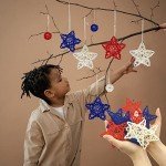 24 Pcs 4th of July Star Rattan Balls