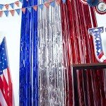 Red, White, and Blue Tinsel Fringe Curtains