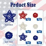 24 Pcs 4th of July Star Rattan Balls