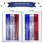 Red, White, and Blue Tinsel Fringe Curtains