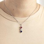 Sterling Silver Heart-Shaped Gemstone Pendant Necklace