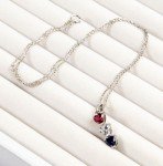 Sterling Silver Heart-Shaped Gemstone Pendant Necklace