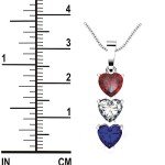 Sterling Silver Heart-Shaped Gemstone Pendant Necklace