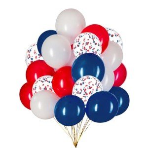 Red, White, and Blue Patriotic Balloons (50 Pack)