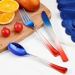 120pcs Red, White, and Blue Plastic Cutlery