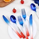 120pcs Red, White, and Blue Plastic Cutlery