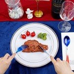 120pcs Red, White, and Blue Plastic Cutlery