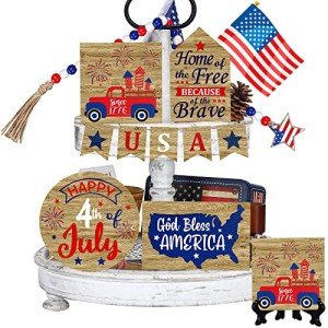 14 Pcs 4th of July Wooden Decor Set