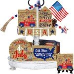 14 Pcs 4th of July Wooden Decor Set