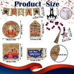 14 Pcs 4th of July Wooden Decor Set