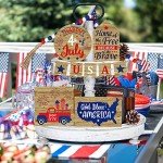 14 Pcs 4th of July Wooden Decor Set