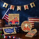 14 Pcs 4th of July Wooden Decor Set