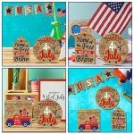 14 Pcs 4th of July Wooden Decor Set