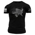 Grunt Style American Flag Men's T-Shirt - Black
