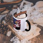 Patriotic USA Eagle and Flag Black Mug