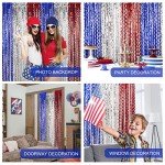 Patriotic 4th of July Tinsel Fringe Curtains Set