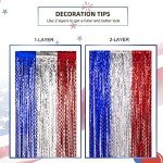 Patriotic 4th of July Tinsel Fringe Curtains Set