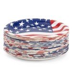 80 Pack Patriotic 9-Inch July 4th Plates