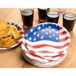 80 Pack Patriotic 9-Inch July 4th Plates