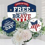 Happy Veterans Day Patriotic Table Toppers - Set of 15