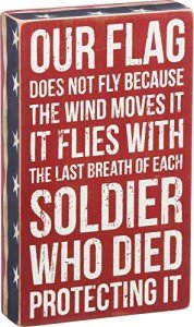 Patriotic Box Sign - Our Flag design, 6x10 Inches