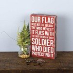 Patriotic Box Sign - Our Flag design, 6x10 Inches